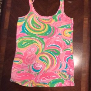 LN Lilly Pulitzer rank top in pink, green, yellow